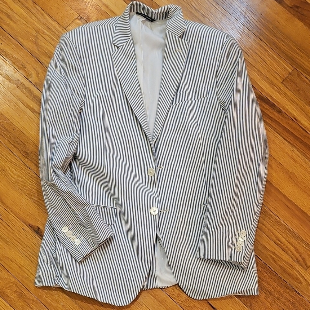 Ralph Lauren Navy and White Striped Blazer